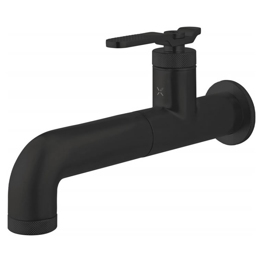 Cutout image of Crosswater UNION Matt Black Wall-Mounted Basin Mono Mixer